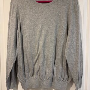 Bonobos Light Gray Crewneck Sweater with Pink Hanger Accent
